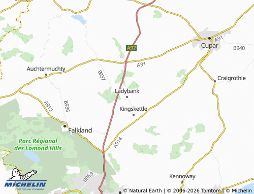 MICHELIN Ladybank map - ViaMichelin