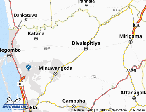 MICHELIN-Landkarte Hapuwalana North - ViaMichelin