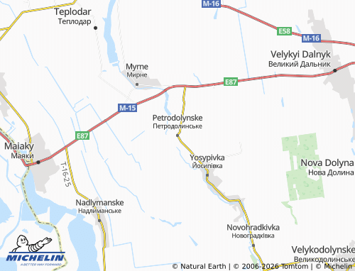 Mapa MICHELIN Petrodolynske - ViaMichelin