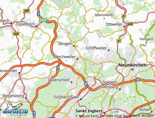 MICHELIN Merchweiler map - ViaMichelin