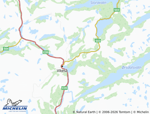 MICHELIN Vikesdal map - ViaMichelin