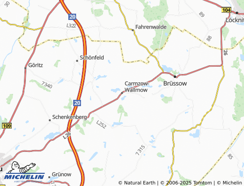 MICHELIN Carmzow-Wallmow map - ViaMichelin