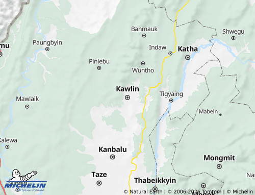 MICHELIN Kawlin District map - ViaMichelin