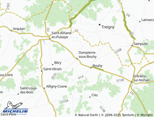 Kaart MICHELIN Dampierre-sous-Bouhy - ViaMichelin