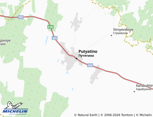 MICHELIN Putyatino map - ViaMichelin
