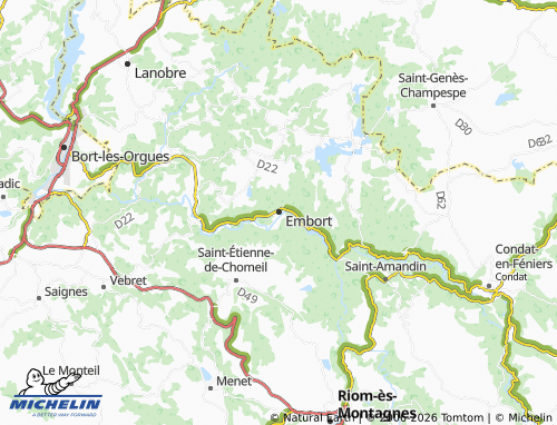 Carte MICHELIN Embort - ViaMichelin