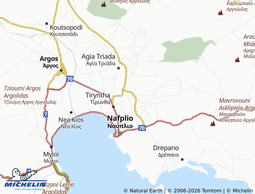 MICHELIN Nea Tiryntha map - ViaMichelin