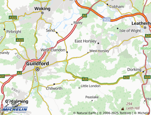 MICHELIN East Clandon map - ViaMichelin
