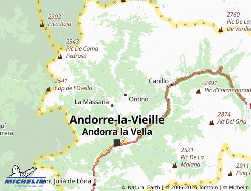 MICHELIN Ordino map - ViaMichelin