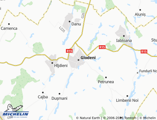 Carte MICHELIN Glodeni - ViaMichelin