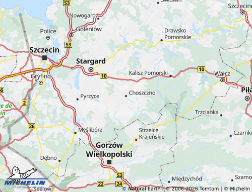 MICHELIN-Landkarte Choszczenski - ViaMichelin