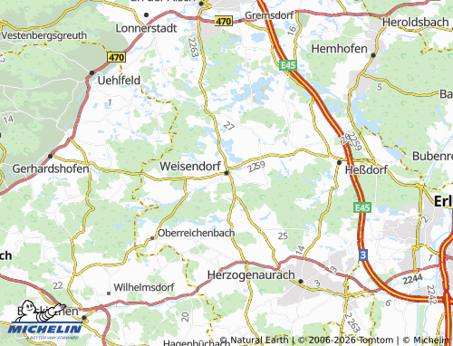 MICHELIN Weisendorf map - ViaMichelin