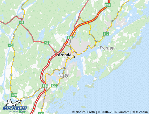 MICHELIN-Landkarte Arendal - ViaMichelin