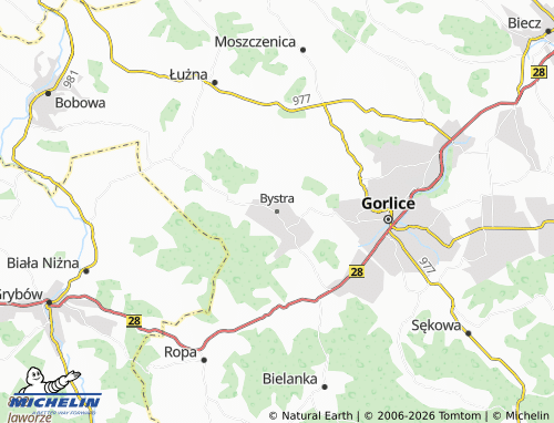MICHELIN Bystra map - ViaMichelin
