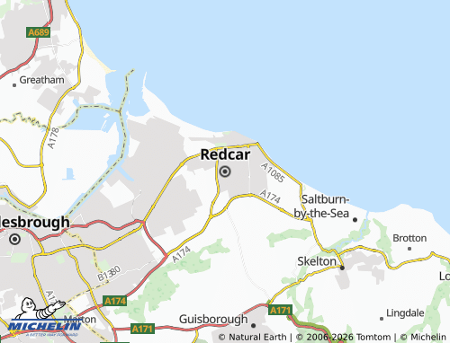 MICHELIN Redcar map - ViaMichelin