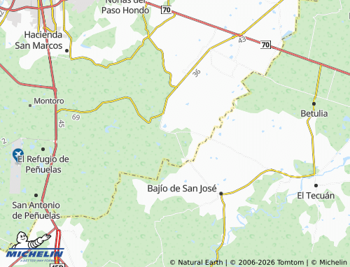 Mappa MICHELIN Los Cuervos, Ojos de Agua - ViaMichelin