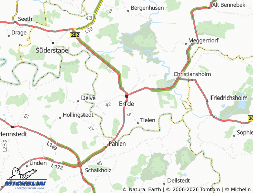 MICHELIN Erfde map - ViaMichelin