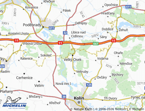 Mappa MICHELIN Velký Osek - ViaMichelin