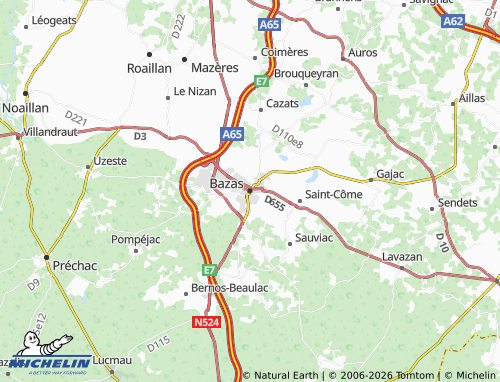 Carte MICHELIN Bazas - ViaMichelin