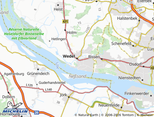 Mappa MICHELIN Wedel - ViaMichelin