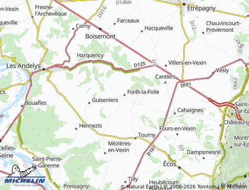 MICHELIN Forêt-la-Folie map - ViaMichelin