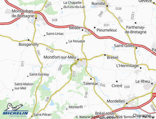 MICHELIN Montfort-sur-Meu map - ViaMichelin