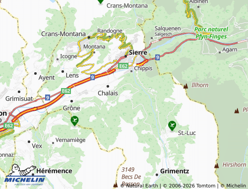 Mapa MICHELIN Vercorin - ViaMichelin