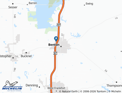 Kaart MICHELIN Benton - ViaMichelin