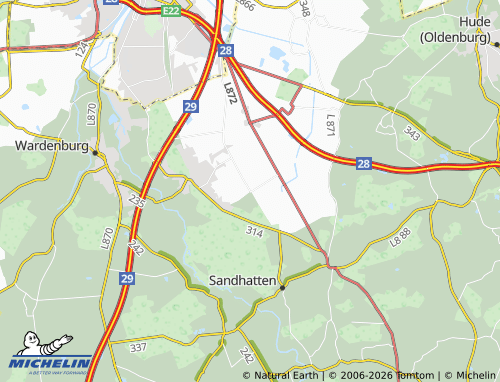 MICHELIN Hatterwüsting map - ViaMichelin