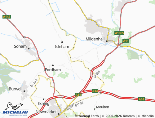 Carte MICHELIN Freckenham - ViaMichelin