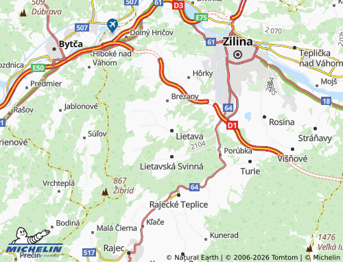 MICHELIN Lietava map - ViaMichelin