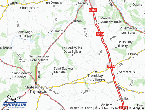 Mappa MICHELIN Le Boullay-les-Deux-Églises - ViaMichelin