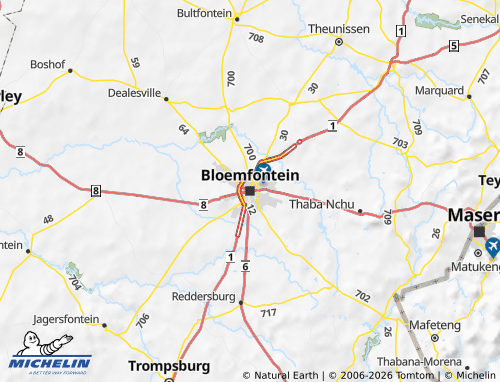 Kaart MICHELIN Free State - ViaMichelin