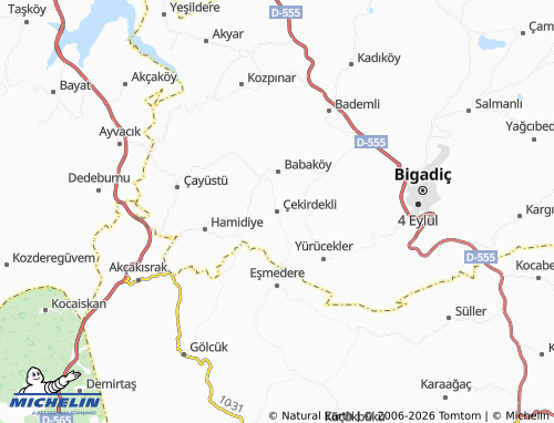 MICHELIN Çekirdekli map - ViaMichelin