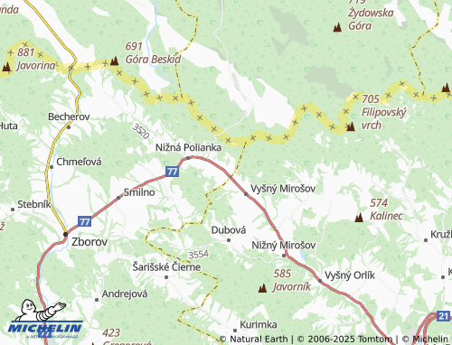 MICHELIN Hutka map - ViaMichelin