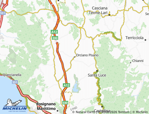 MICHELIN Orciano Pisano map - ViaMichelin