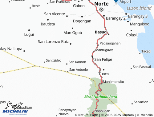 MICHELIN Guinatungan map - ViaMichelin