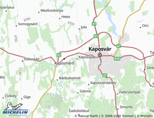 MICHELIN-Landkarte Kaposújlak - ViaMichelin