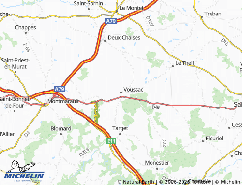 Carte MICHELIN Voussac - ViaMichelin
