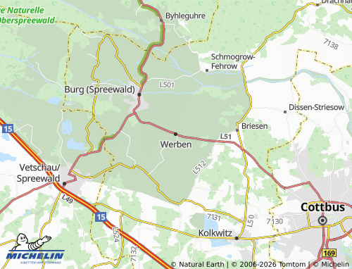 MICHELIN Werben map - ViaMichelin