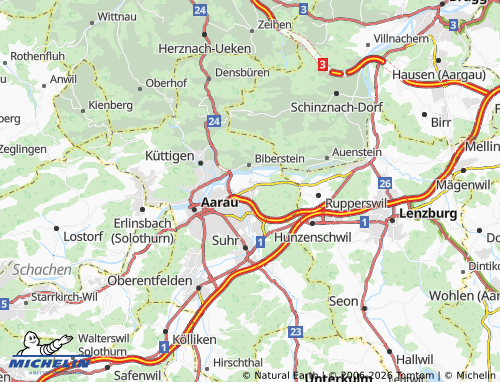 MICHELIN-Landkarte Aarau Rohr - ViaMichelin
