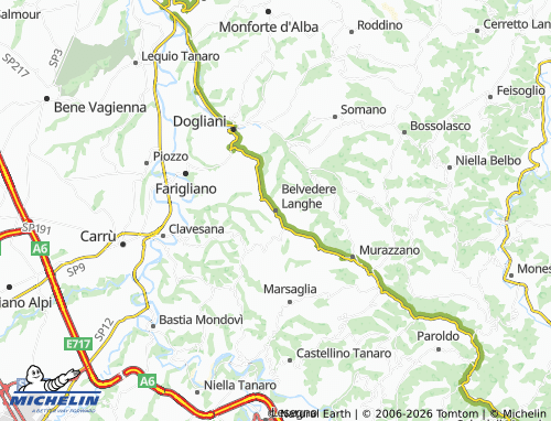 Mapa MICHELIN Belvedere Langhe - ViaMichelin