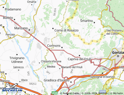 MICHELIN Cormons map - ViaMichelin