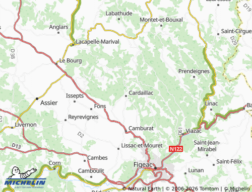 Mapa MICHELIN Cardaillac - ViaMichelin