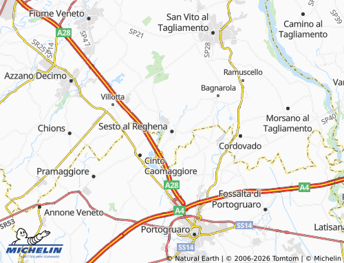 Mapa MICHELIN Sesto al Reghena - ViaMichelin