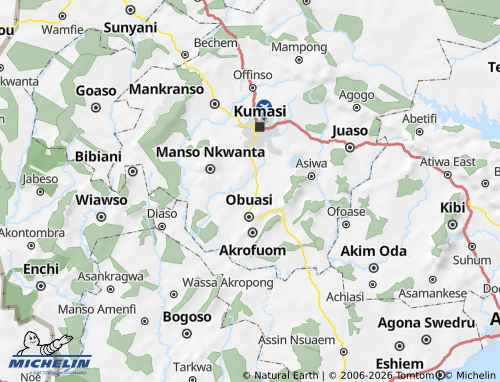 Mapa MICHELIN Amansie Central - ViaMichelin