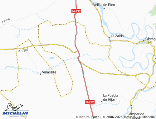 MICHELIN Azaila map - ViaMichelin