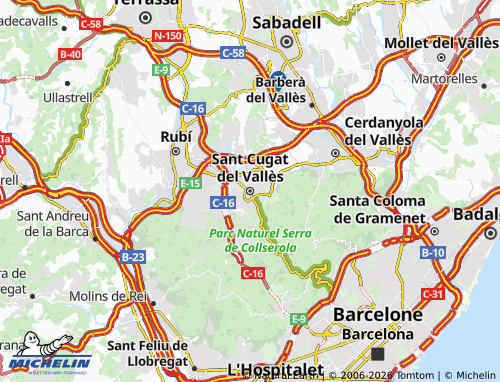 MICHELIN Sant Cugat Del Vallès map - ViaMichelin
