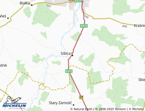 MICHELIN Izbica Gmina map - ViaMichelin