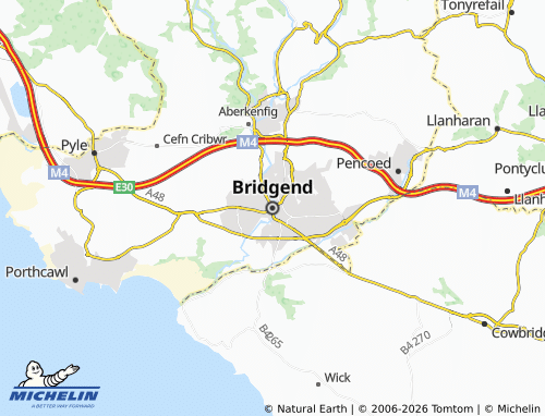 Mappa MICHELIN Bridgend - ViaMichelin
